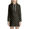 Black And Gold Orthodox Pattern Print Pullover Hoodie Dress