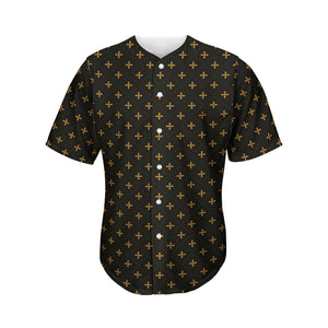 Black And Gold Orthodox Pattern Print Men's Baseball Jersey