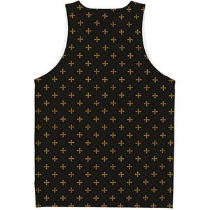 Black And Gold Orthodox Pattern Print Men's Tank Top