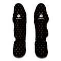 Black And Gold Orthodox Pattern Print Muay Thai Shin Guards