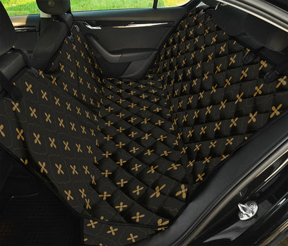 Black And Gold Orthodox Pattern Print Pet Car Back Seat Cover