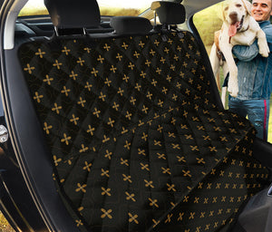 Black And Gold Orthodox Pattern Print Pet Car Back Seat Cover