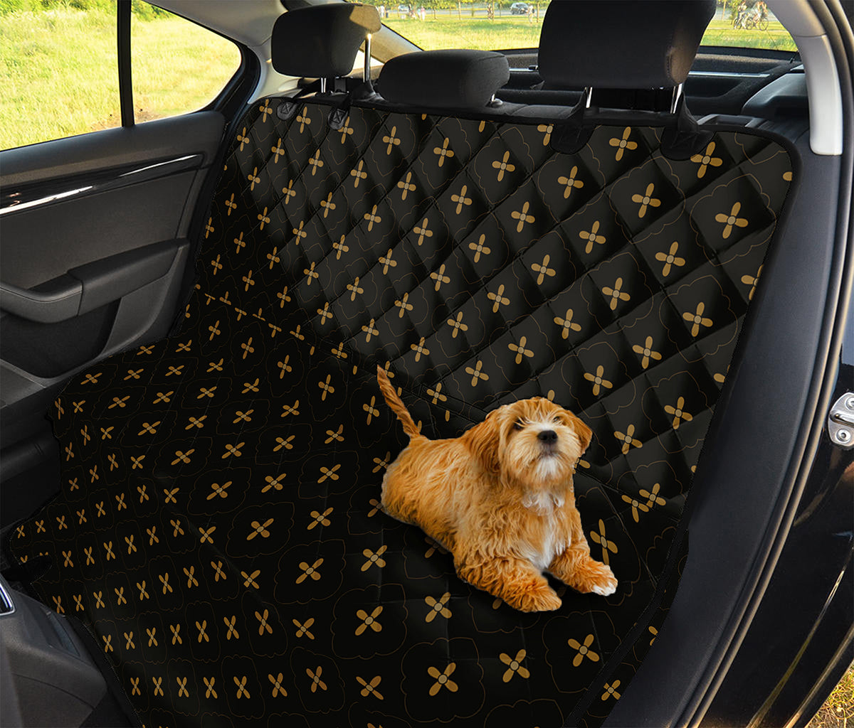 Black And Gold Orthodox Pattern Print Pet Car Back Seat Cover