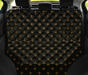 Black And Gold Orthodox Pattern Print Pet Car Back Seat Cover