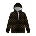 Black And Gold Orthodox Pattern Print Pullover Hoodie
