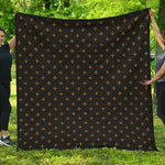 Black And Gold Orthodox Pattern Print Quilt