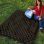 Black And Gold Orthodox Pattern Print Quilt