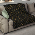 Black And Gold Orthodox Pattern Print Quilt