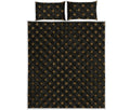 Black And Gold Orthodox Pattern Print Quilt Bed Set
