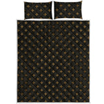 Black And Gold Orthodox Pattern Print Quilt Bed Set