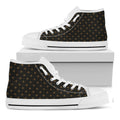 Black And Gold Orthodox Pattern Print White High Top Sneakers
