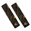 Black And Gold Peacock Feather Print Car Seat Belt Covers