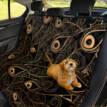 Black And Gold Peacock Feather Print Pet Car Back Seat Cover