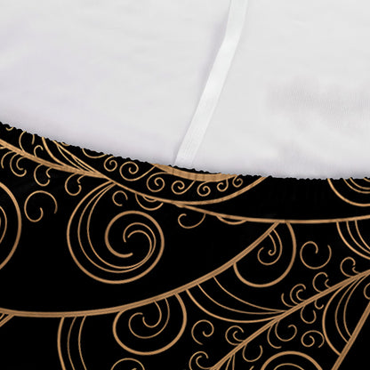 Black And Gold Peacock Feather Print Sofa Cover