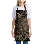 Black And Gold Sea Turtle Print Apron