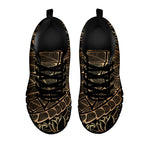 Black And Gold Sea Turtle Print Black Sneakers