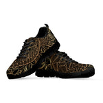 Black And Gold Sea Turtle Print Black Sneakers