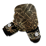 Black And Gold Sea Turtle Print Boxing Gloves