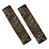 Black And Gold Sea Turtle Print Car Seat Belt Covers