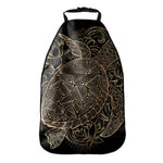 Black And Gold Sea Turtle Print Car Seat Organizers