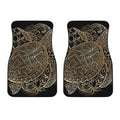 Black And Gold Sea Turtle Print Front Car Floor Mats