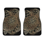 Black And Gold Sea Turtle Print Front Car Floor Mats