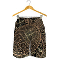 Black And Gold Sea Turtle Print Men's Shorts
