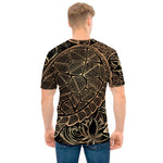 Black And Gold Sea Turtle Print Men's T-Shirt