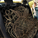 Black And Gold Sea Turtle Print Pet Car Back Seat Cover