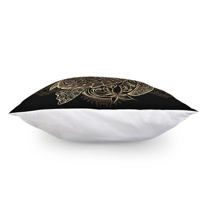 Black And Gold Sea Turtle Print Pillow Cover