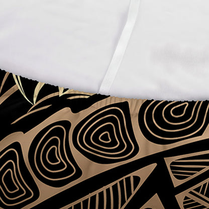 Black And Gold Sea Turtle Print Sofa Cover