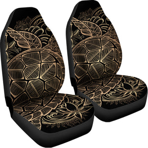 Black And Gold Sea Turtle Print Universal Fit Car Seat Covers