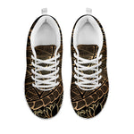 Black And Gold Sea Turtle Print White Sneakers