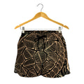 Black And Gold Sea Turtle Print Women's Shorts