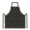 Black And Gold Snowflake Pattern Print Apron