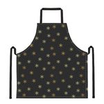 Black And Gold Snowflake Pattern Print Apron