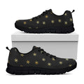 Black And Gold Snowflake Pattern Print Black Running Shoes