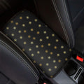 Black And Gold Snowflake Pattern Print Car Center Console Cover