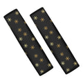Black And Gold Snowflake Pattern Print Car Seat Belt Covers