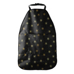 Black And Gold Snowflake Pattern Print Car Seat Organizers