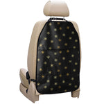 Black And Gold Snowflake Pattern Print Car Seat Organizers