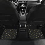 Black And Gold Snowflake Pattern Print Front and Back Car Floor Mats