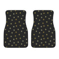 Black And Gold Snowflake Pattern Print Front Car Floor Mats
