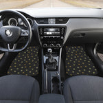 Black And Gold Snowflake Pattern Print Front Car Floor Mats