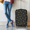 Black And Gold Snowflake Pattern Print Luggage Cover