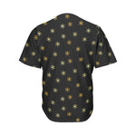 Black And Gold Snowflake Pattern Print Men's Baseball Jersey