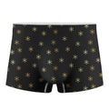 Black And Gold Snowflake Pattern Print Men's Boxer Briefs