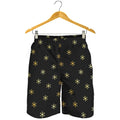 Black And Gold Snowflake Pattern Print Men's Shorts