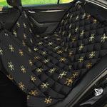 Black And Gold Snowflake Pattern Print Pet Car Back Seat Cover