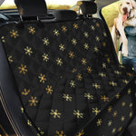 Black And Gold Snowflake Pattern Print Pet Car Back Seat Cover